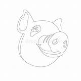 Illustration Pig sketch template