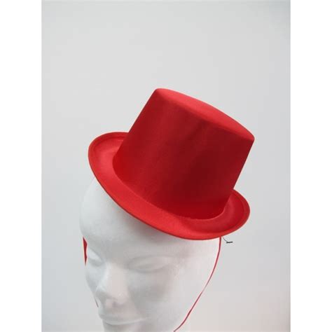 red satin mini top hat