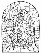 Stain Mosaico Vitral Mosaicos Inktober Medival Vitrales Weasyl Vidrieras Raskrasil Paisajes Bordado Números sketch template