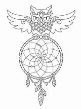 Dream Coloring Catcher Pages Owl sketch template