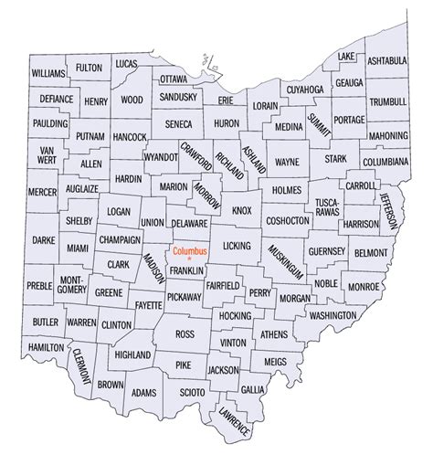 printable state  ohio map  printable maps