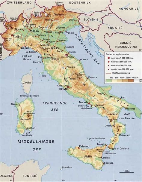landkaart noord italie wegenkaart landkaart  noordoost italie trentino alto adige veneto