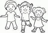 Coloring Children Pages Clipart Playing Kids Kid Strong sketch template