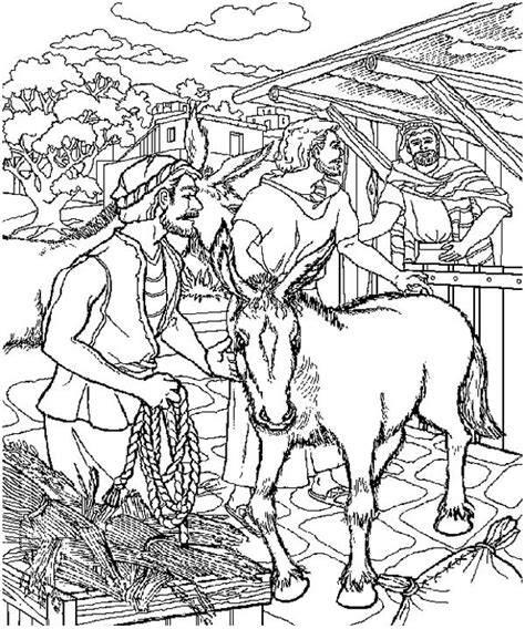 donkey  jesus rode  palm sunday coloring page color luna