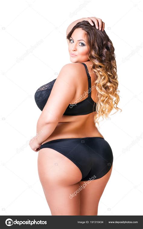 Plus Size Sexy Model In Black Underwear Fat Woman