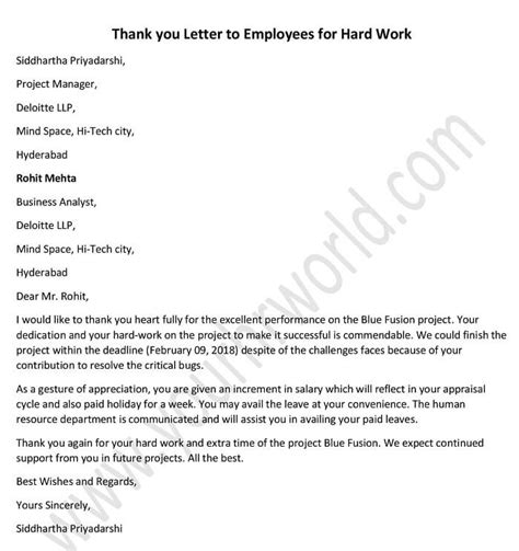 letter  employees  hard work letter writing tips