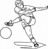 Coloring Football Soccer Playing Wecoloringpage sketch template