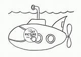Submarine Colouring Printable sketch template