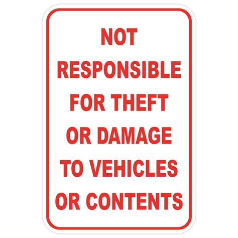 responsible  theft  damage aluminum sign winmark stamp