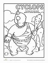 Coloring Cyclops Greek Mythology Monsters Choose Board Education Pages sketch template