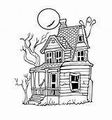 Haunted House Coloring Pages Printable Castle Halloween Drawing Print Kids Simple Color Template Templates Getcolorings Paintingvalley Now sketch template