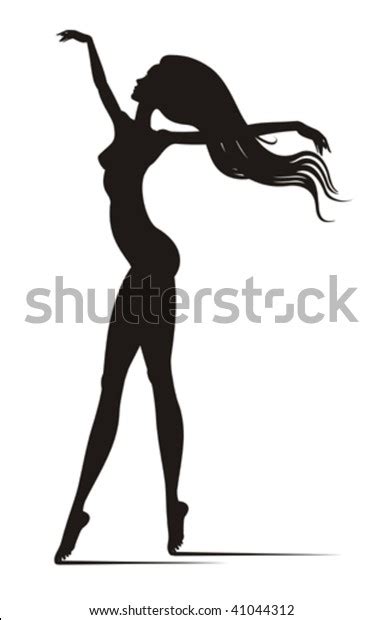 Silhouette Nude Woman Long Hair Stock Vector Royalty Free 41044312