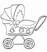 Coloring Stroller Buggy Carriage Strollers Coloringpagesfortoddlers sketch template