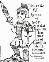 Armor Ephesians Colouring Christian Goliath sketch template