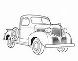 Coloring Pages Truck Pick Pickup Classic Trucks Old Cars Car Colouring Popular Kids sketch template