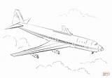 Coloring Pages Boeing Plane Airliner Airplane Drawing Sketch sketch template