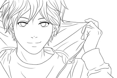 coloring pages anime boy  svg file  silhouette