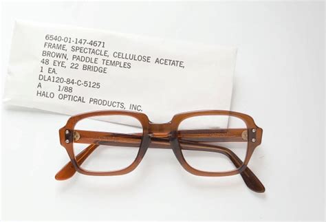 vintage army issue eyeglasses frame 48 22 med