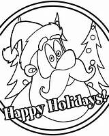 Coloring Pages Happy Holidays Holiday Claus Santa Snow Three Man sketch template