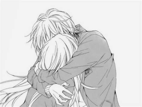 Anime Couple Hug Desenhos Pretos Desenhos Preto E