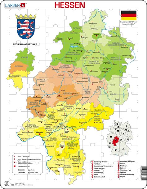 hessen political  maps puzzles larsen puzzles