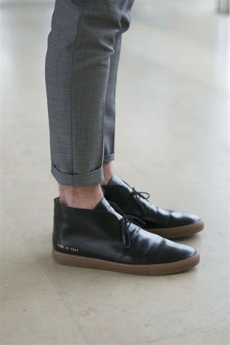 slacks grey suit pants cuffed black shoes