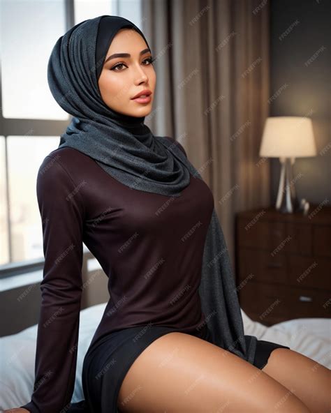 premium ai image portrait of a beautiful sexy woman wearing the hijab