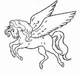 Pegasus Flying Coloring Simple Colored Unicorn Tattoo Lineart Coloringcrew Tattooimages Biz Book sketch template