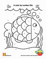 Fish Color Number Coloring Printable Pages Worksheets Numbers Printables Crafts Code Kids Toys Rainbow Preschool Counts Alex Kindergarten Activity Sheet sketch template