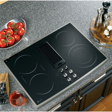 ge profile series ppsnss  electric downdraft cooktop stainless steel