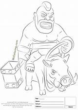 Clash Royale Clans Coloring Pages Printable Royal Hog Rider Golem Bane Drawings Knight Color Getcolorings Drawing Batman Vector Spirit Sketchite sketch template