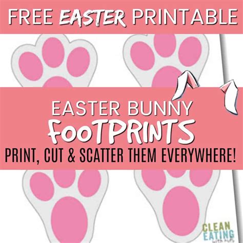 printable easter bunny footprints clean eating  kids