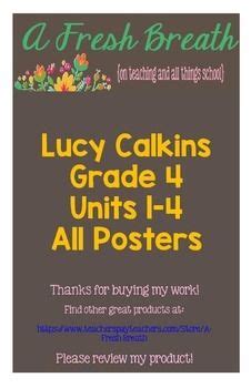 lucy calkins grade  units     posters bundle newest