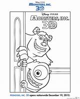 Monsters Inc Coloring Pages 3d Sheets Activity Print Ladyandtheblog Pixar sketch template