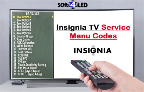 insignia tv service menu codes and instructions soft4led