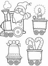 Coloring Pages Train Christmas Santa Choose Board sketch template