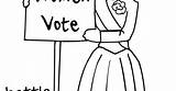 Coloring Suffrage Vote sketch template