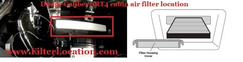 dodge calibert srt cabin air filter location