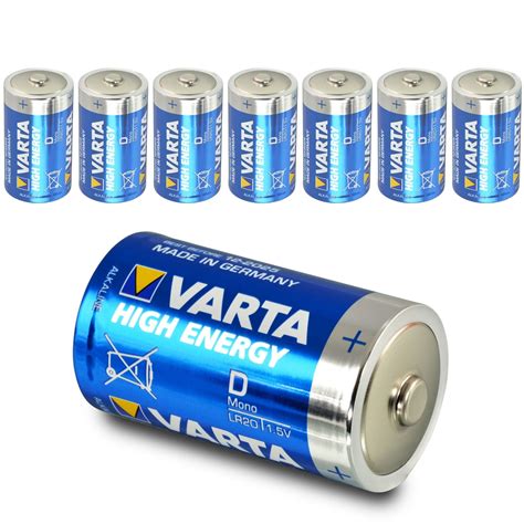 8x Varta High Energy Lr20 Batterie 4920 Mono D Alkali 1 5v Mn1300 8