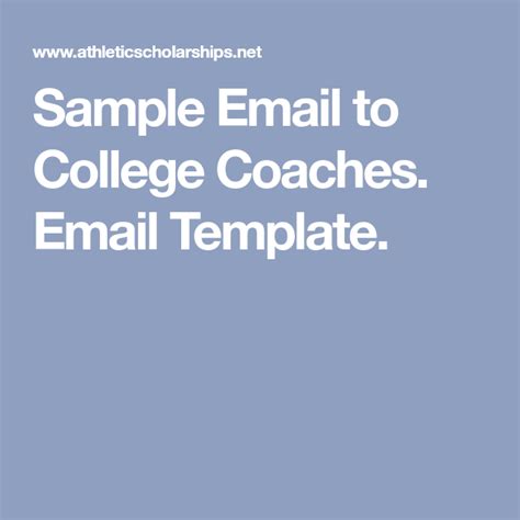 sample email  college coaches email template college recruiting