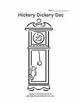 Coloring Pages Kids Hickory Dickory Dock Printable Rhymes Nursery Creative sketch template