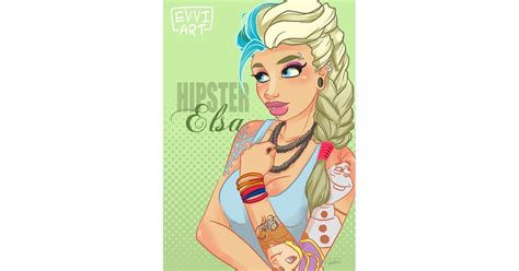 Hipster Elsa These Disney Princesses Are Cooler Than You