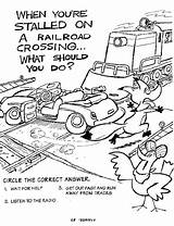 Railroad Crossing Coloring Pages Getcolorings Lifesaver Operation Book sketch template