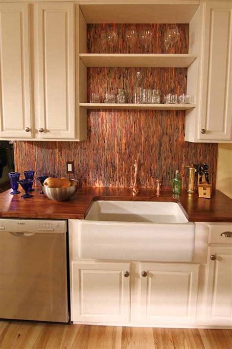 gorgeous copper color backsplash sheets kitchens