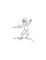 Fencing Coloring Classical Olympic sketch template