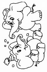 Coloring Elephant Pages Elephants Baby Printable Kids Cute Animated Olifant Print Family Card Do Party sketch template