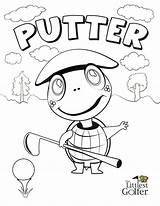 Coloring Kids Golfer Littlest Putter Easy Pages sketch template