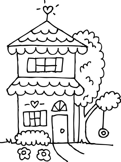 story house coloring page  clip art