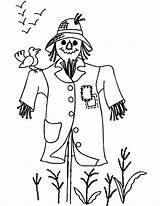 Scarecrow Coloring Printable Pages Fall Kids Scarecrows Template Clip Colouring Drawing Clipart Clothes Preschool Autumn Color Halloween Scary Sheets Templates sketch template