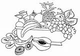 Bowl Fruit Coloring Pages Print sketch template